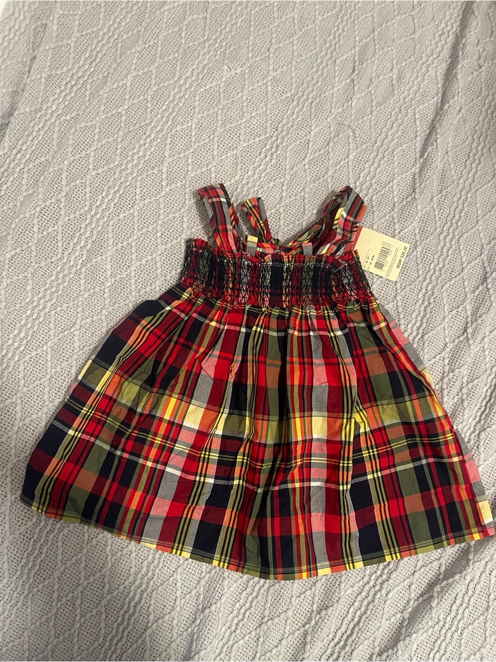 OshKosh B'gosh Red Yellow Green Plaid Toddler Tank Top